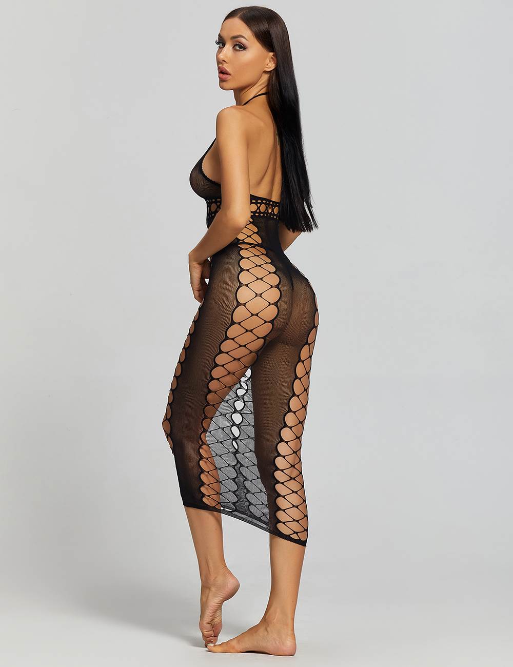 Sexy Fishnet Hollow Out Long  Babydolls
